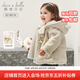 戴維貝拉（DAVE＆BELLA）女童外套休閑兒童棉服連帽小童上衣加厚寶寶衣服冬裝新款幼兒外衣 米色【現貨】 120 cm（建議身高110-120cm）