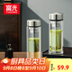 富光玻璃杯雙層帶茶隔大容量水杯 高檔商務(wù)泡茶杯 高硼硅杯子500ml