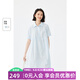 飛鳥和新酒彩虹曼波多巴胺穿搭短袖連衣裙女夏季新款襯衫女裙 鳶尾藍(lán)HCH02 S