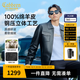 卡賓（CABBEEN）【明星同款】羊皮革真皮夾克男2025秋冬新款工裝翻領(lǐng)機車皮衣外套 煤黑色01 XL /180/52