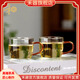 禾器·斑斕禾器2024新款品茗杯帶把手耐高溫高硼硅玻璃杯子晶彩清尚杯90ml 清尚杯-琥珀色（一對(duì)裝）-90ml