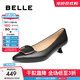 百麗（Belle）氣質(zhì)高跟單鞋女2025秋新商場(chǎng)同款羊皮尖頭通勤單鞋D3N1DCQ5預售 黑色 38 (240mm)