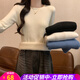 歐貝汐毛衣女加絨加厚套頭針織衫秋冬季保暖修身內(nèi)搭低領(lǐng)上衣女士打底衫 杏色 均碼 【建議80-120斤】