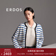 ERDOS 春夏圓領(lǐng)四平空轉?；陾l紋法式寬松減齡加厚開(kāi)衫女羊絨衫 白 165/88A/L