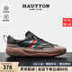 皓頓（HAUT TON）新品一腳蹬男鞋休閑鞋頭層牛皮運動板鞋時尚百搭透氣德訓(xùn)鞋男 黑色 38 【適合運動鞋39碼】