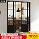 法杰麗 法式復古折疊玻璃門(mén)開(kāi)放式廚房吊軌折疊門(mén)陽(yáng)臺衛生間無(wú)軌隔斷書(shū)房中古風(fēng)極窄折疊門(mén) 一字格條+底板款/平米