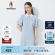 Hush Puppies暇步士女裝夏季泡泡袖休閑收腰顯瘦Polo領(lǐng)連衣裙 176藍(lán)色 M