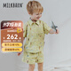 Milkbarn兒童套裝男女寶寶童裝夏季純棉襯衫短褲兩件套 盛夏沖浪 110 cm