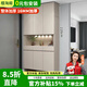 櫻淘閣全實(shí)木鞋柜門(mén)口一體柜大容量入戶(hù)進(jìn)門(mén)客廳鞋柜坐凳衣帽架一體 02款：120*37*220cm卡其色 【實(shí)木】