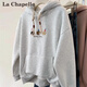 拉夏貝爾（La Chapelle）連帽衛衣女外套女裝新品韓版2025春秋季新款小個(gè)子運動(dòng)上衣服冬 灰色 M 【推薦100-110斤左右】
