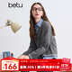 百圖betu女裝冬季新款毛衣時髦假兩件氣質(zhì)套頭毛衫女2410T38 灰色 M