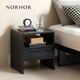 NORHOR北歐表情/素住YI實(shí)木抽屜床頭柜/日式簡(jiǎn)約原木橡木單抽邊柜 【現貨】黑色橡木款Z 整裝（無(wú)需安裝開(kāi)箱即用）