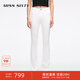 MISS SIXTY2025夏季新款牛仔褲女白色含醋酸復(fù)古顯瘦微喇叭長褲 白色常規(guī) 24