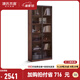 源氏木語(yǔ)實(shí)木書(shū)柜簡(jiǎn)約現代書(shū)房家具橡木置物柜客廳帶玻璃門(mén)展示柜 胡桃色0.85m雙門(mén)金屬門(mén)(新隔板)