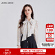 BUOUBUOU2025春季新款法式通勤印花蝴蝶結(jié)飄帶植絨雪紡襯衫上衣女 米色W81 M