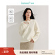茵曼（INMAN）小香風(fēng)條紋羊毛開衫毛衣2025春秋季女裝新款圓領(lǐng)寬松長袖針織外 米杏色 S