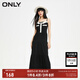 ONLY秋冬時(shí)尚V領(lǐng)蛋糕裙吊帶中長款連衣裙女|123407018 H1Z 黑色BLACK M 165/84A