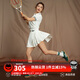 Monster Guardians運(yùn)動(dòng)網(wǎng)球裙女 復(fù)古撞色學(xué)院風(fēng)百褶短裙戶(hù)外休閑顯瘦半身裙 白色 M
