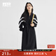 對白法式設計感抽繩針織連衣裙女2025秋裝新款氣質(zhì)顯瘦通勤風(fēng)裙子 靜謐黑 XL