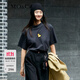 MO&Co.春夏卡通刺繡小黃鴨高領(lǐng)內搭上衣短袖T恤女黑色白色內搭 古堡灰色 M