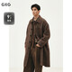GXGGXG男裝 商場(chǎng)同款咖格寬松休閑通勤長(cháng)款大衣 咖格 185/XXL