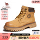 駱駝（CAMEL）【王俊凱同款】馬丁靴男秋冬2025新款大黃靴女戶外工裝靴登山鞋子 G122W7757TR金黃色（男 絨里款） 42