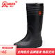 強人3515雨靴防水防滑冬季保暖加絨耐磨雨鞋工作鞋膠鞋 黑色 42
