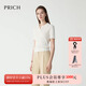PRICH時髦短袖絞花polo針織衫2025夏季新款寬松上衣套頭毛衣女 39象牙白色 M (165)