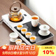 尚言坊功夫茶具整套帶茶盤(pán)帶煮茶燒水一體式茶臺茶杯高檔泡茶器全套裝