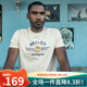 AKCLUB春夏時(shí)尚復古短袖T恤男自由古巴系列老人與海印花AK男裝2400218 象牙白 L