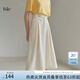 范思藍(lán)恩春秋赫本風(fēng)高腰傘裙半身裙女職場(chǎng)法式a字裙顯瘦遮胯玫瑰故事同款 薄款 米白 M