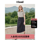 ELAND衣戀T恤女純色羅紋領(lǐng)短袖微寬松上衣夏季新款 中灰色M/Grey(18) M 165