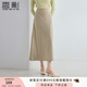 香影長(cháng)款半身裙女2025夏秋新款輕奢高級感垂墜a字緞感超好看裙子 咖色 M 160/84A/95-110斤