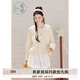 紫涵（ZIHAN）紫涵蕾絲邊圓領短外套女2025年秋季新款甜美簡約寬松休閑夾克上衣 布丁黃 S
