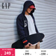 Gap男女裝2025春季新款字母logo拉鏈連帽衛衣寬松外套美版868454 海軍藍 L 美碼 XL亞洲碼185/104A