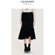LULUALWAYS我愛(ài)露露25冬季新款優(yōu)雅時(shí)尚設計感高腰魚(yú)尾長(cháng)款半身裙 黑色 S