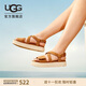 UGG夏季女士厚底露趾束帶魔術(shù)貼設計時(shí)尚涼鞋1158053CHE|栗色 36