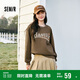 森馬長袖t恤女字母撞色圓領(lǐng)復(fù)古春寬松插肩袖套頭衫107124101010