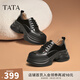 他她（TATA）英倫厚底小皮鞋女鞋學(xué)院運動(dòng)深口單鞋2025春新款CCJ03AM5 黑色 37
