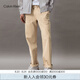 Calvin KleinJeans秋季男士簡約刺繡ck抽繩腰直筒運(yùn)動(dòng)休閑微彈長褲J325909 PF2-卡其 36