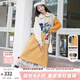 兩三事油畫(huà)針織毛衣裙女2025春季新款長(cháng)袖連衣裙裙子香漫輕語(yǔ) 黃色 M