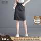 她池A字牛仔短裙2025春夏新款女裝時(shí)尚高腰活力開(kāi)叉半身裙