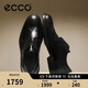 愛(ài)步（ECCO）正裝皮鞋男 增高布洛克雕花牛皮德比鞋 里斯622164 黑色42