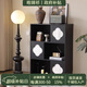 皓錦祁四葉草法式復(fù)古實(shí)木書(shū)柜儲(chǔ)物柜雜志收納柜中古風(fēng)客廳收納柜邊柜復(fù)古黑色【80*35*108cm】