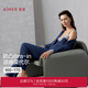 愛慕（Aimer）25秋睡美人睡衣女抗菌防螨開衫帶杯不凸點(diǎn)吊帶九分褲三件套裝 【入秋三件套】鳶尾藍(lán) AM46A851 L 170