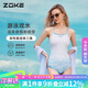 洲克女士泳衣連體三角專業(yè)競技訓(xùn)健身溫泉泳衣123501154米白蘭花 L