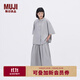 無(wú)印良品（MUJI）IDEE 女式 平紋 短袖襯衫 女士襯衣25年夏季女裝上衣GA41CC5S 煙熏綠色 M （155/80A）
