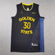 NBA VIBE25賽季勇士隊30號庫里 黑色 宣告版刺繡球衣籃球服中長(cháng)款運動(dòng)背心 25款勇士30宣告黑 M （180cm 130-145斤）