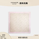 蔻馳（COACH）新款?yuàn)W萊女士老花涂鴉愛(ài)心印花桑蠶絲方形圍巾禮物 沙黃色/粉色
