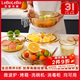 LeBoLeBo微波爐加熱專用器皿蒸雞蛋羹碗湯碗泡面熱飯容器高硼硅玻璃碗帶蓋 1.4升+3升【微波爐烤箱可用】